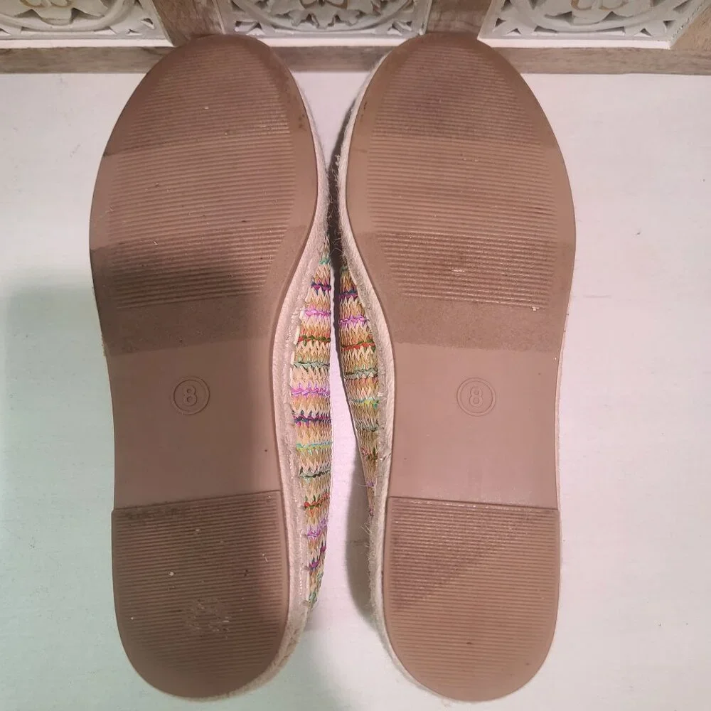 Universal Thread Womens Sz 8 Striped Espadrille Flats Casual Boho Comfy Shoes - Picture 7 of 8